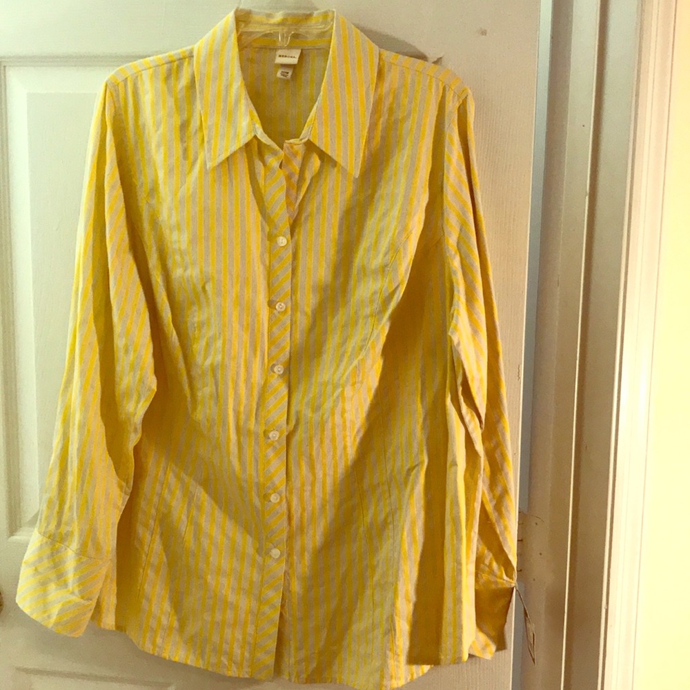 Yellow pin striped shirt